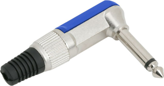 Mono Jack Stecker 6,3mm 90° Winkel Metall Anti-Biege-Schutz
