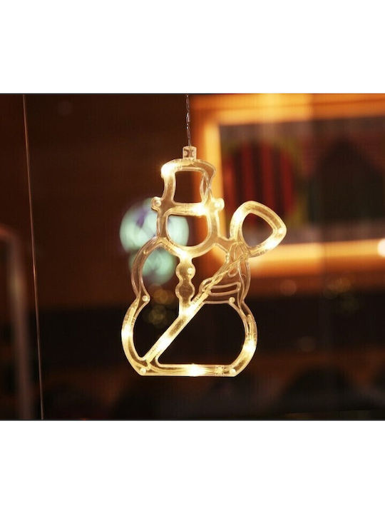 Illuminated Christmas Decoration In Shape A Snowman 19x18 Cm Suction Cup Warm White Flippy
