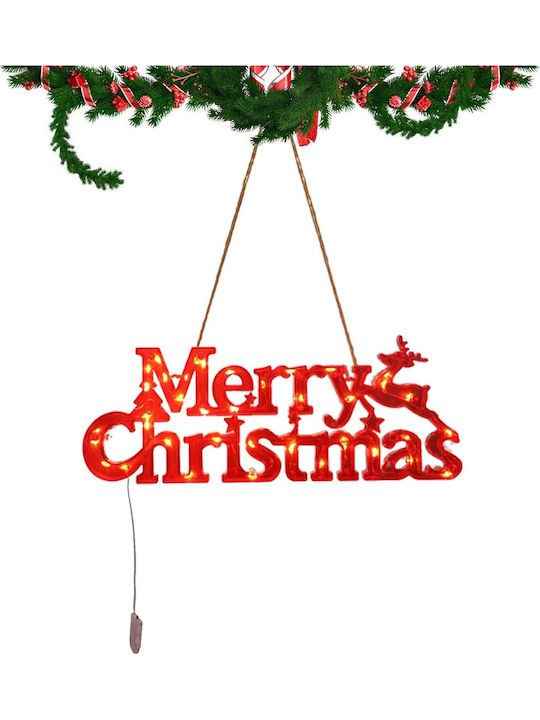 Instalație Led De Crăciun Litere 3d Flippy Merry Christmas Lumină Caldă 27.5 X 10.5 X 1.4 Cm Roșie