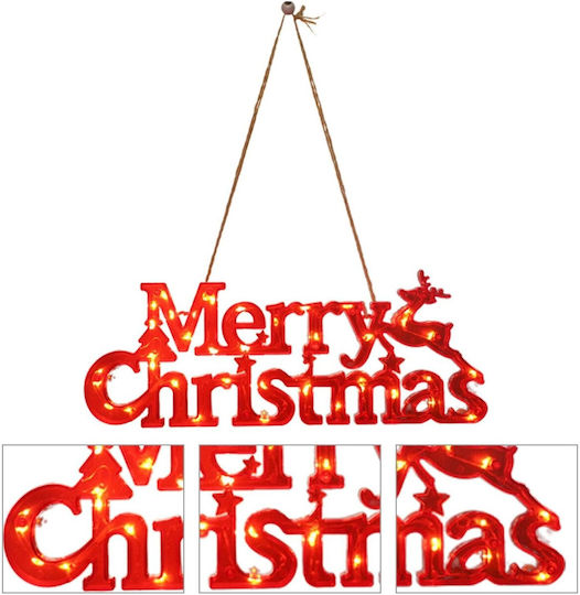 Instalație Led De Crăciun Litere 3d Flippy Merry Christmas Lumină Caldă 27.5 X 10.5 X 1.4 Cm Roșie