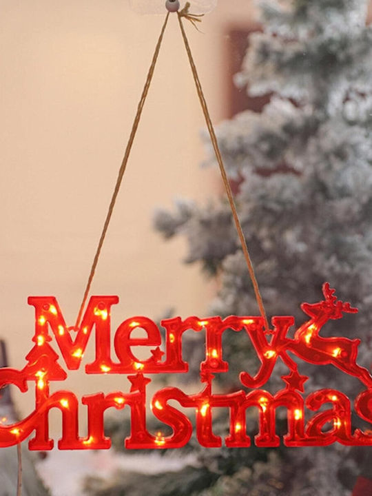 Instalație Led De Crăciun Litere 3d Flippy Merry Christmas Lumină Caldă 27.5 X 10.5 X 1.4 Cm Roșie