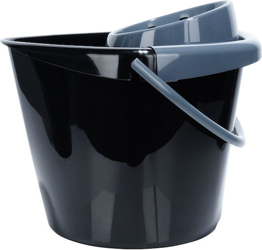 Vilde Kunststoff Schwarzer Mopp Eimer mit Wringfunktion 14 L