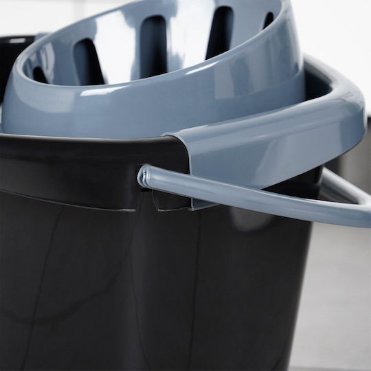 Vilde Kunststoff Schwarzer Mopp Eimer mit Wringfunktion 14 L