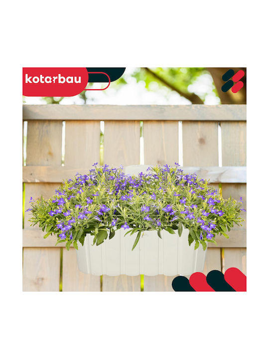 Wandhängender Blumentopf Wand Balkon Rustikal Weiß 28 cm 2 Stück