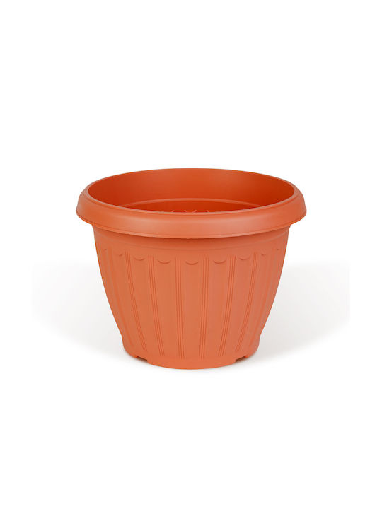 Ghiveci De Flori Din Plastic Culoare Teracotă Ø20 Cm Pentru Plante De Interior Și Exterior