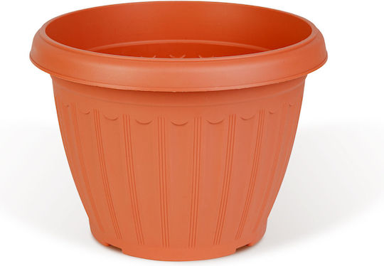 Plastic Flower Pot Terracotta Color Ø20 Cm Indoor Outdoor Plants