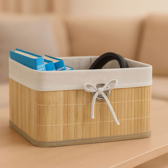 Relaxdays Coș De Depozitare Din Bambus Bej 20x31x31cm