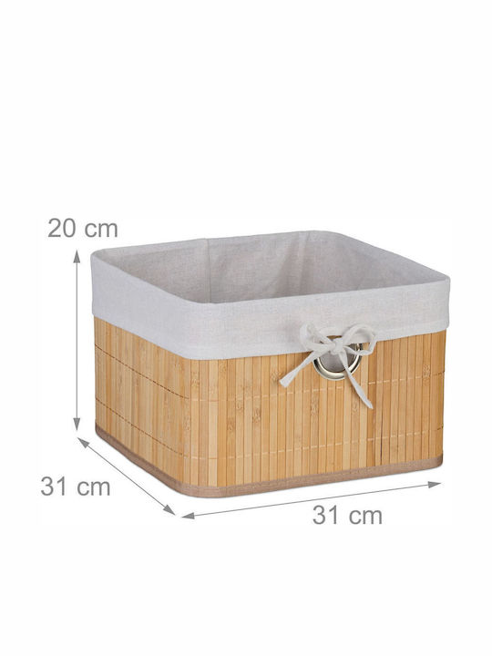 Relaxdays Coș De Depozitare Din Bambus Bej 20x31x31cm