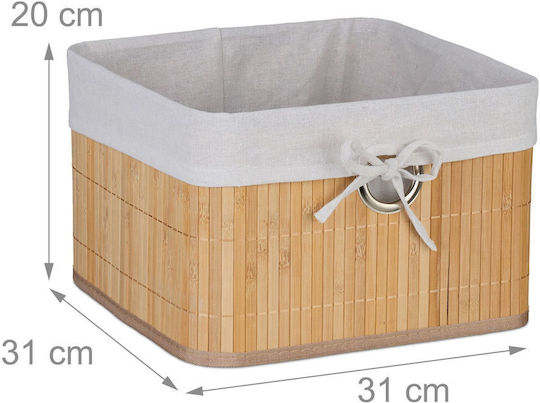 Relaxdays Coș De Depozitare Din Bambus Bej 20x31x31cm