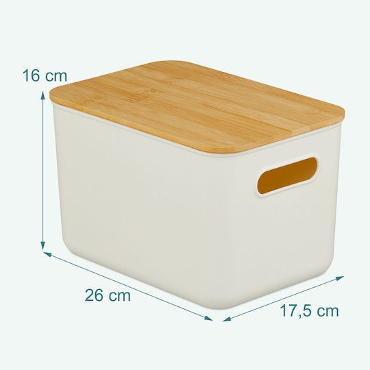 Relaxdays Plastic Storage Basket With Lid White