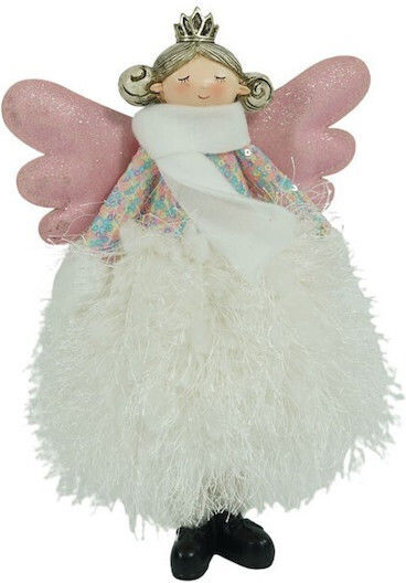 Weihnachtsengel Anhänger Alista Home Weißes Textil 26 Cm