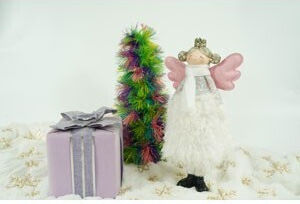 Weihnachtsengel Anhänger Alista Home Weißes Textil 26 Cm