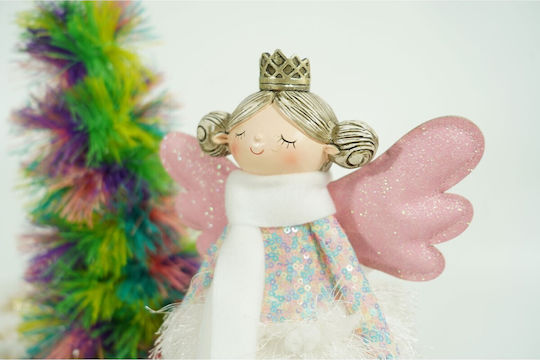Weihnachtsengel Anhänger Alista Home Weißes Textil 26 Cm