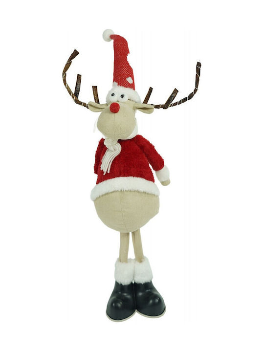 Weihnachtsrentier Schmuck Alista Home Rote Weiße Textil 55 Cm