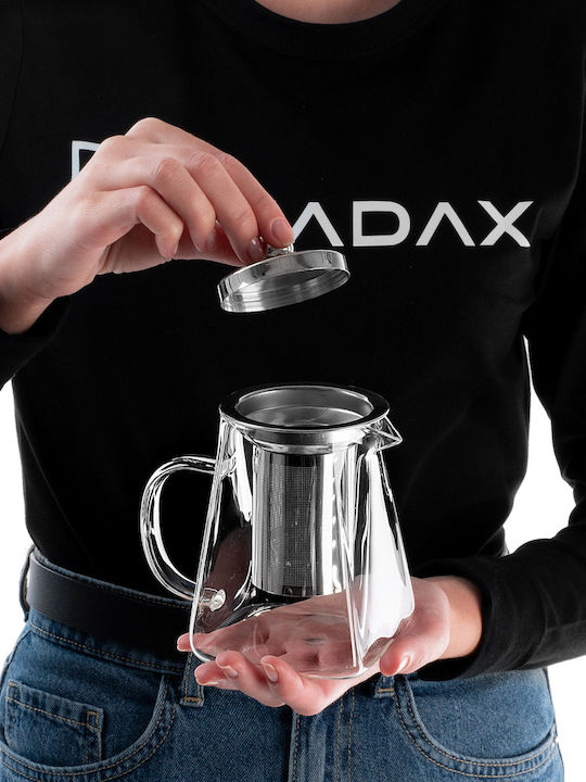 Kadax Ceainic cu Filtru din Sticlă Transparentă 650ml