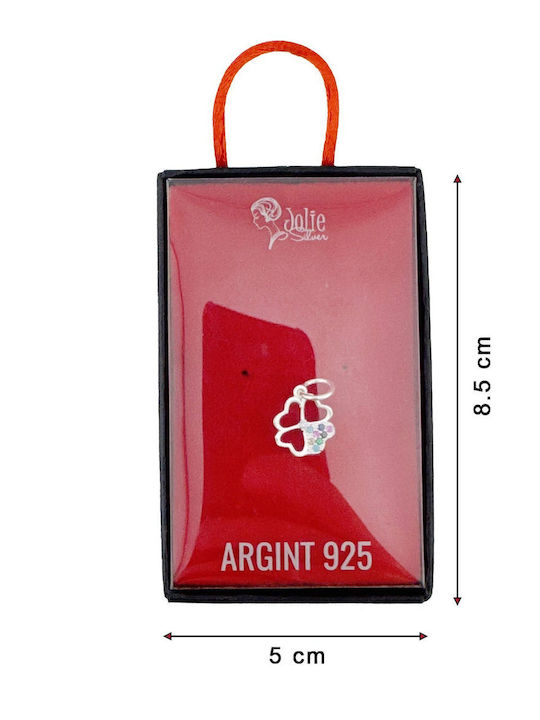 Pandantiv Argint 925 Jolie Femei Design Trifoi Mini Pietre Zircon 0,67 G 1 X 1 Cm Argint Colorat