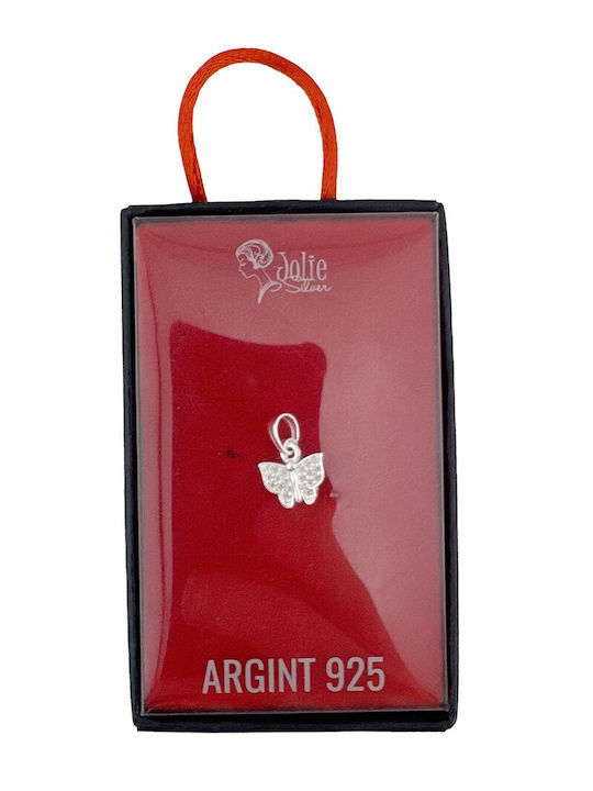 Pandantiv Argint 925 Jolie Argint Femei Mini Fluture Design Zircon 0.7 G Design Elegant Fin Culoarea Argintie