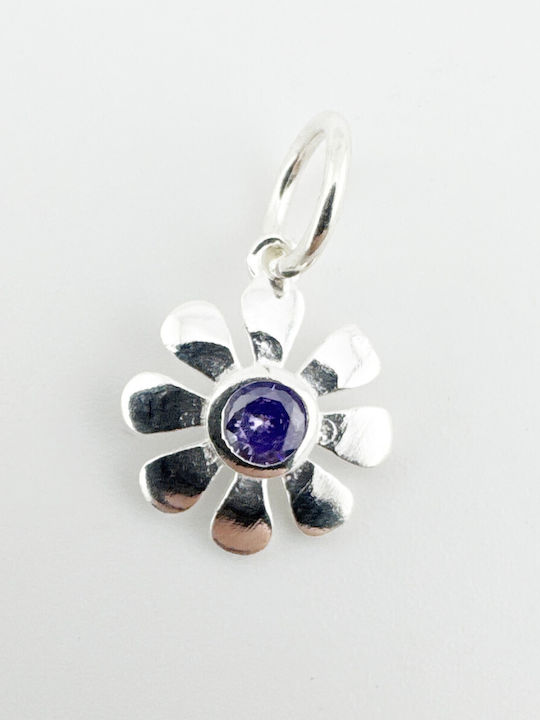 Women's Pendant Silver 925 Jolie Flower Model Purple Stone 1g Silver Women's Pendant Silver 925 Jolie Flower Model Purple Stone 1g Silver