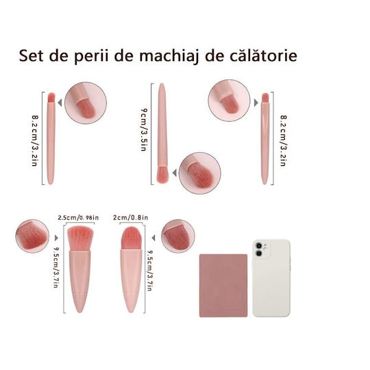 Alista Home Set Profesional Cu Pensule De Machiaj Pentru Fundație Din Perie Sintetică 5 Bucăți