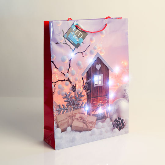 Alista Home Geantă Hârtie Tematică Crăciun Albă 33x45.7x10.2cm 12 Bucăți
