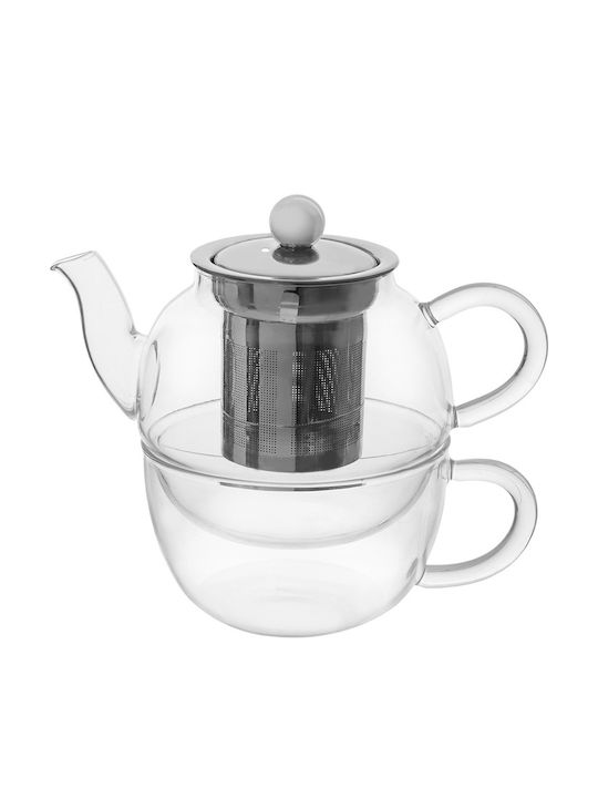Orion Сет За Чай С Чаша И Филтър Стъклен Прозрачен 350ml 2 Броя