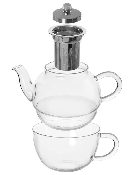 Orion Сет За Чай С Чаша И Филтър Стъклен Прозрачен 350ml 2 Броя