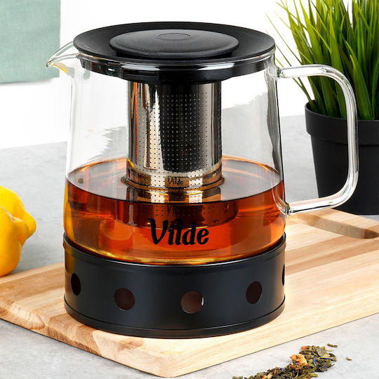 Vilde Стъклен Чайник с Филтър Прозрачен 1500ml
