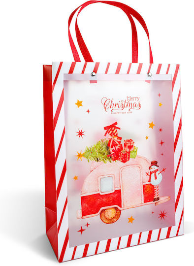 Alista Home Geantă Transparentă din Plastic pentru Cadou Tematică Crăciun 25x11x32 cm