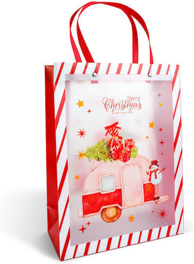 Alista Home Geantă Transparentă din Plastic pentru Cadou Tematică Crăciun 24x9.5x19.5cm