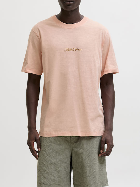 Jack & Jones Jack & Jones Herrenblusen Kurzarm T-Shirt Peach Melba Hellkorall Jack & Jones Jack & Jones Herrenblusen Kurzarm T-Shirt Peach Melba Hellkorall