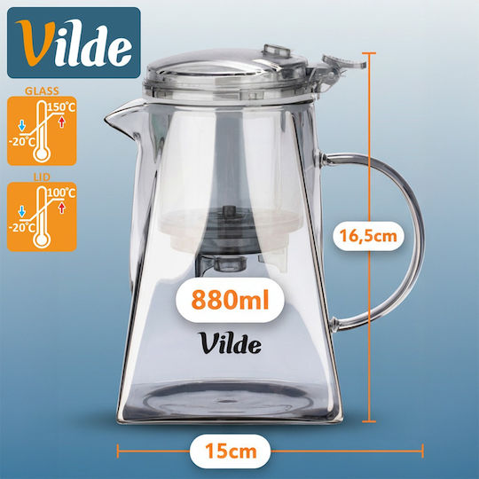 Vilde Чайник със Стъклен Филтър Прозрачен 880ml
