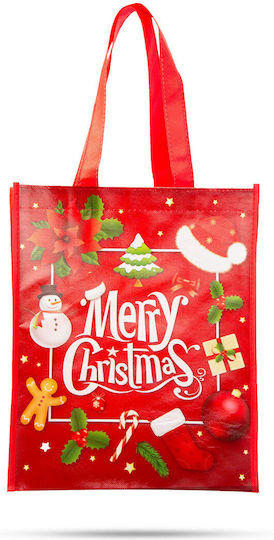 Alista Home Geantă Din Plastic Pentru Cadou Tematică Crăciun Roșie 33x12x27cm