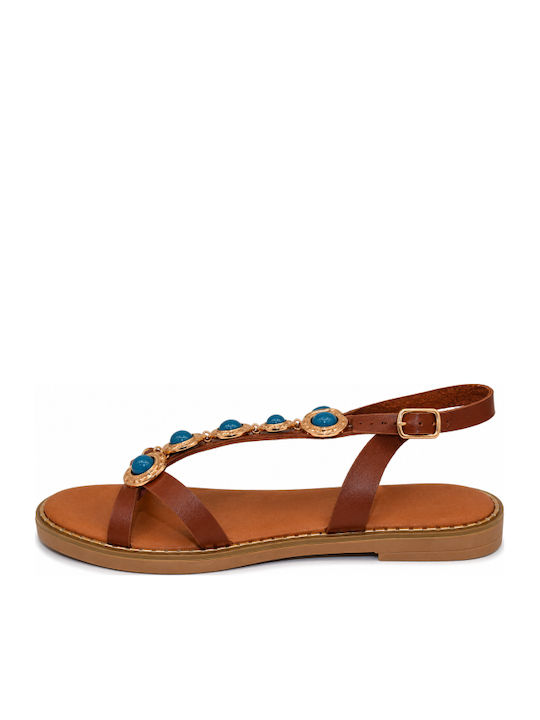 Flache Sandalen für Damen Braun SM-MRS-F02-26SA-KAMEL