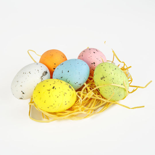 Decorațiune Ou Pastel De Paște Iarbă De Hârtie 6 Bucăți 4x6 Cm Aranjamente Multicolore