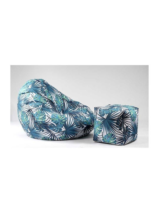 Multifunctional Bean Bag Chair Waterproof Tropical Leaves 45x45x45cm
