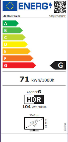 LG Smart Τηλεόραση 50" 4K UHD Mini LED Evo AI QNED8E HDR (2026) 50QNED8EB3F
