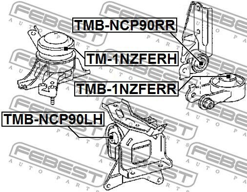 Febest Engine Mount Support Tmb-ncp90rr