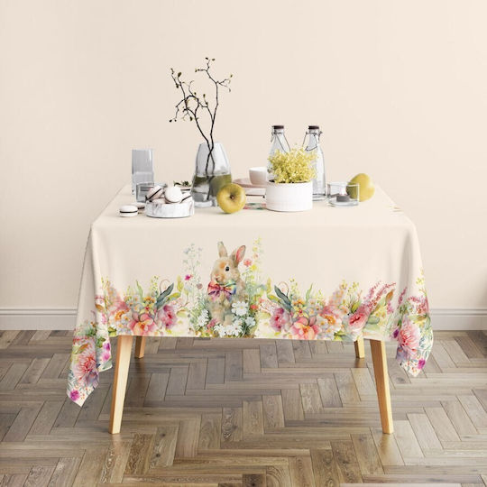 100% Cotton Tablecloth 140x220cm Pink Vinca Floral