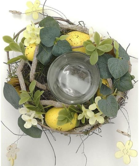 Suport Lumânare Galben Decorativ 16cm Lumânare Ceai Galbenă