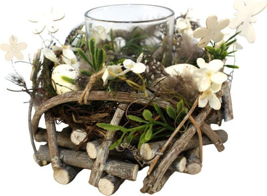 Decorative Feather Candle Holder 16cm Tea Light