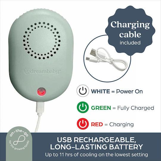 Dreambaby Ανεμιστηράκι Χειρός USB Χωρίς Πτερύγια Πράσινο L2399