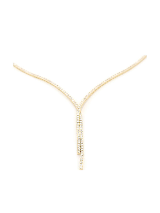 Necklace From 14K Gold With Zircon