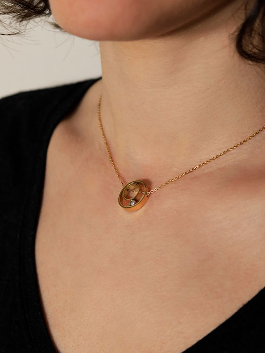 Theodora's Jewellery Necklace From Gold Plated Steel JT-K23100-Gold