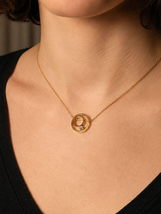 Theodora's Jewellery Necklace From Gold Plated Steel JT-K23100-Gold