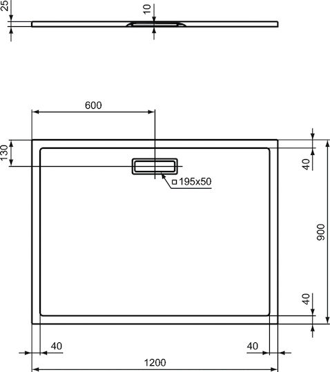 Ideal Standard Ultra Flat Rectangular Acrylic Shower 120x90cm White
