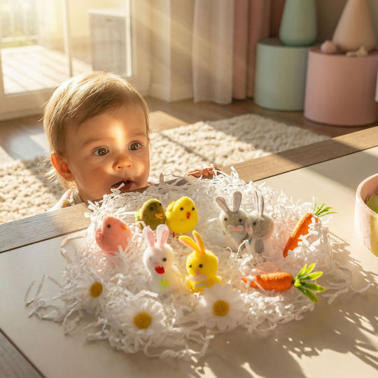 Osterdekorationen & Ornamente Set Mischung Kaninchen Küken Karotte Blumen 2 Modelle