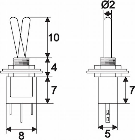 Set 10 Comutatoare Rocker Spdt On-on 250v 3a Mini Pârghie 3 Pini Set 10 Bucăți