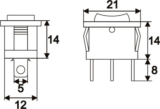 Set 5 Rocker Switches 3 Positions On-off-on 6a 250v Ac Panel Mount Spdt