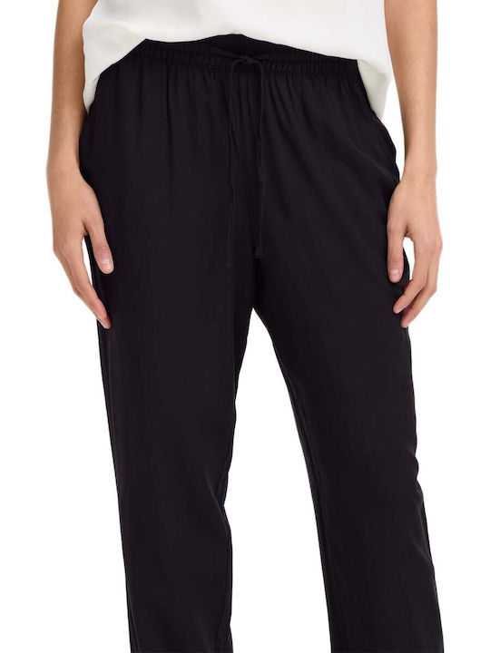 Women's Trousers with Rubber Band Black