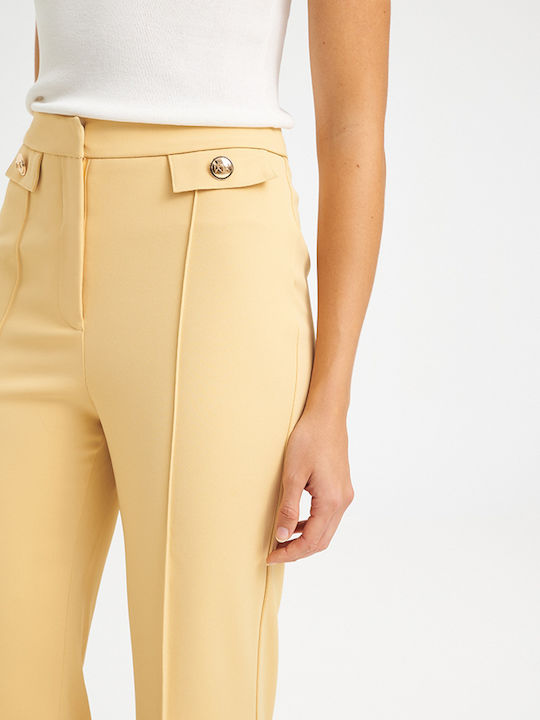 Women's Fabric Trousers Yellow